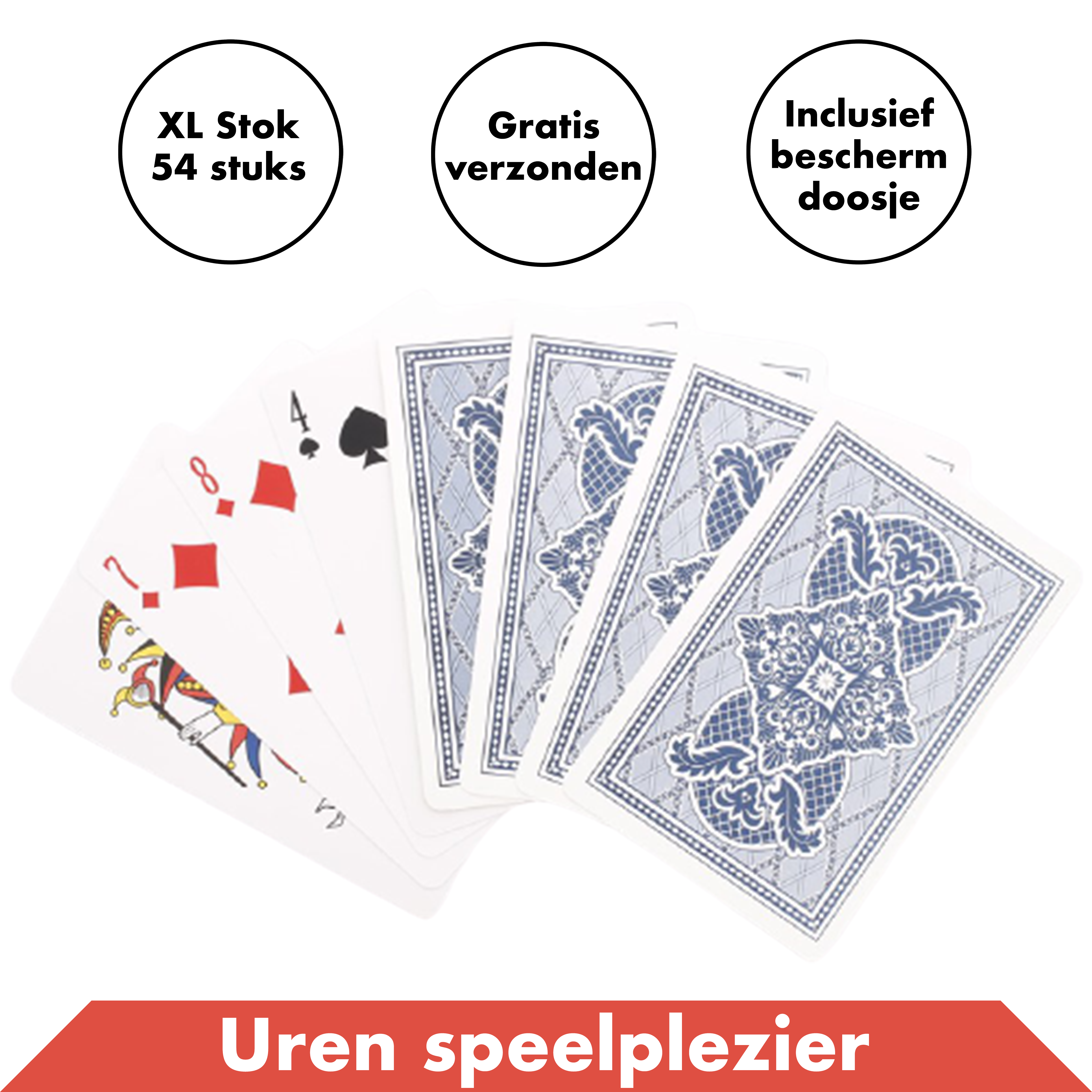 5-pack XL Speelkaarten 1 Deck / Stok