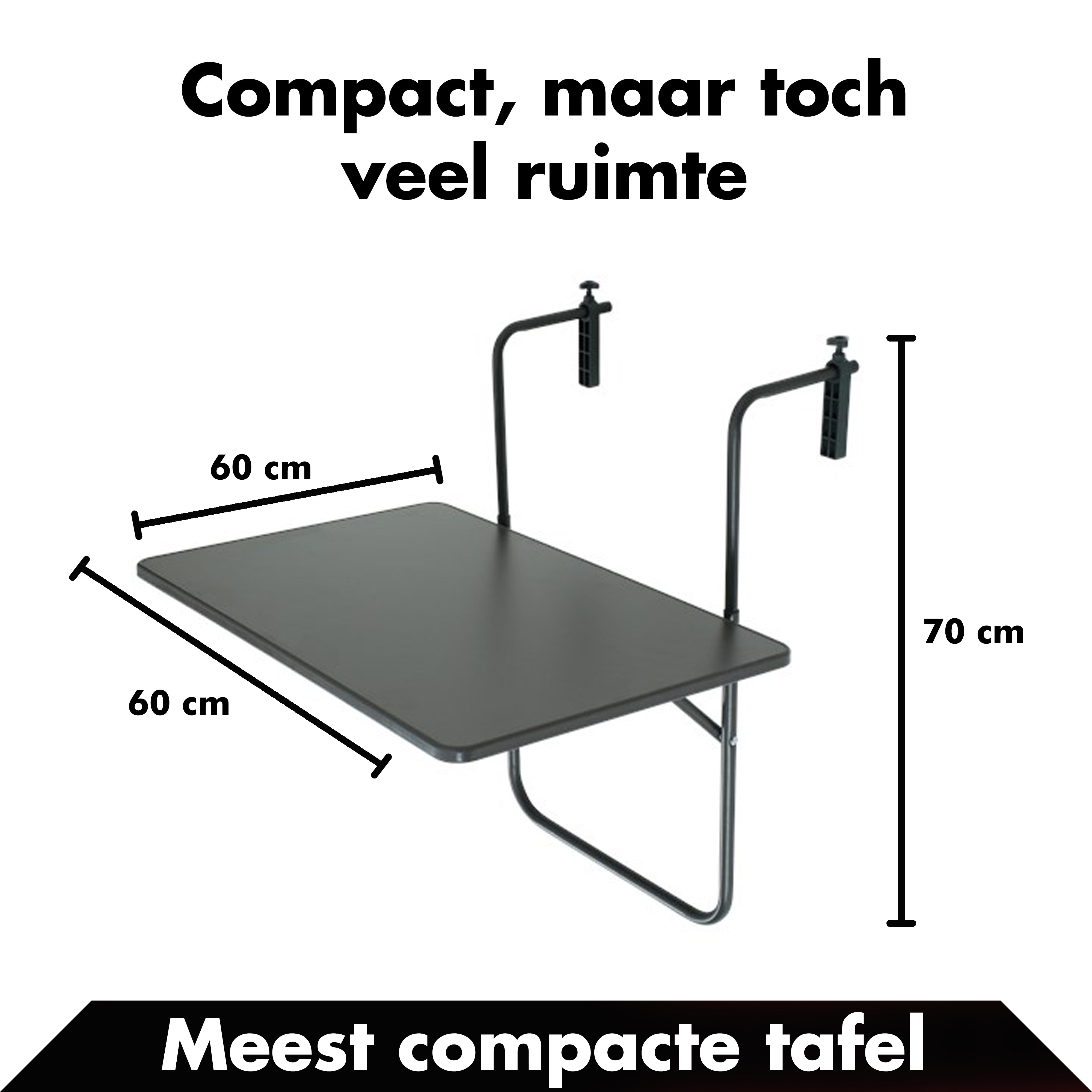 Balkontafel Zwart