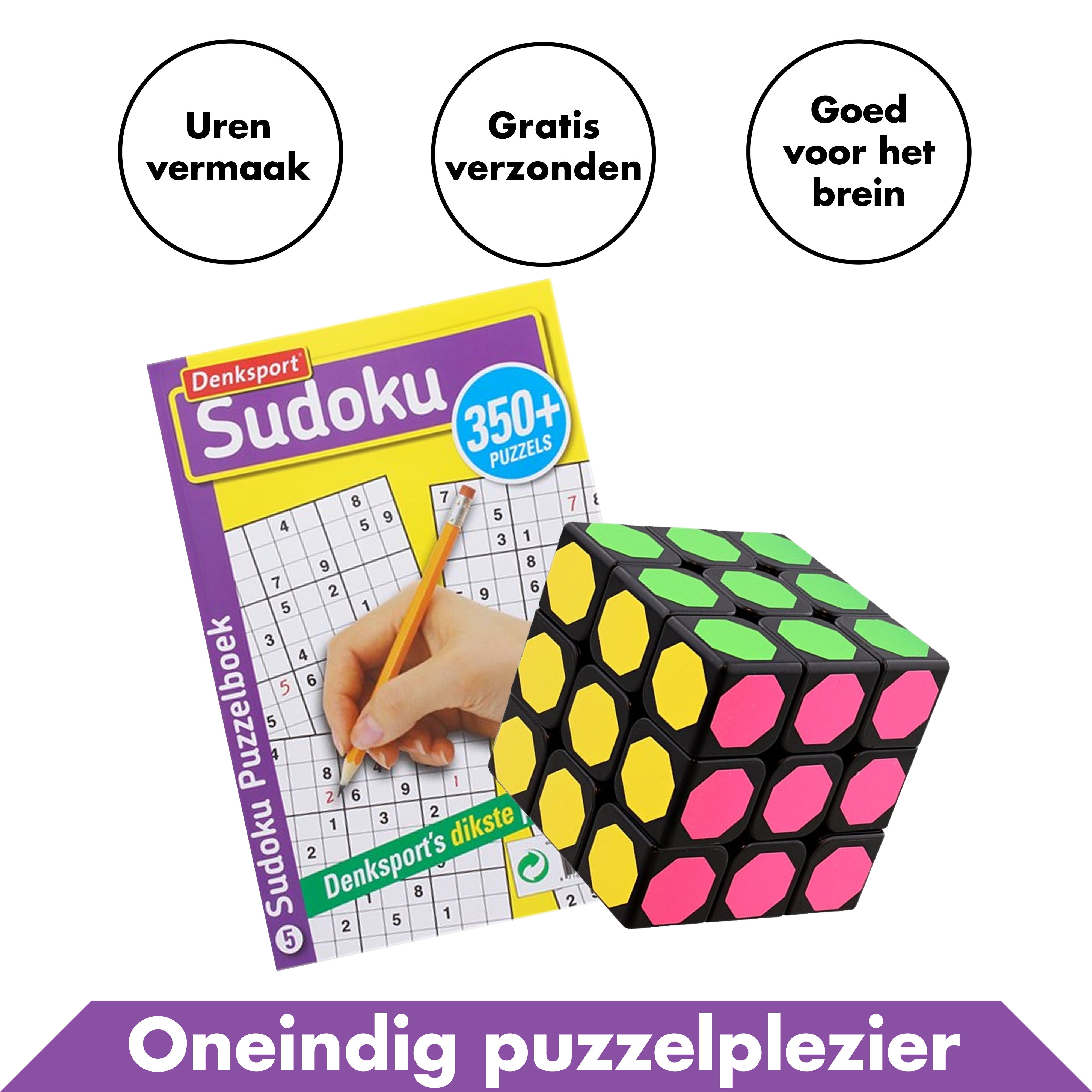 Puzzelpakket Paars met Speed Cube