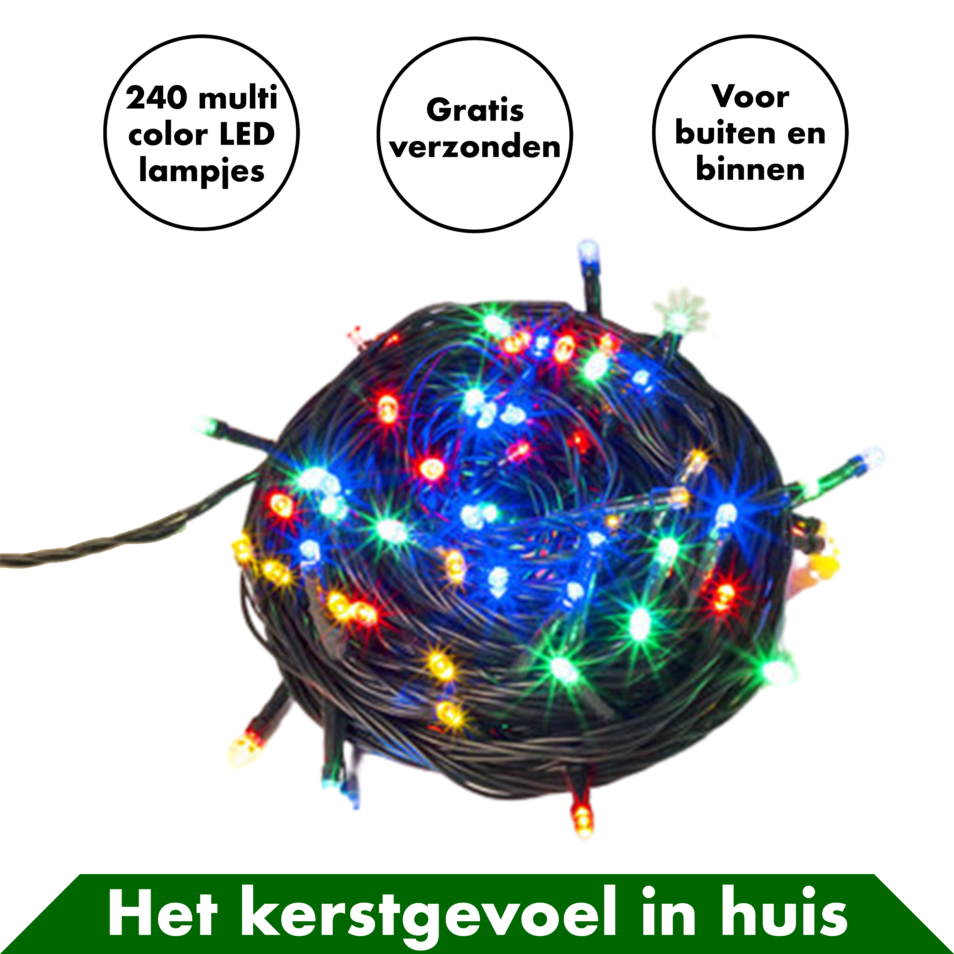 Kroniek Honger Duidelijk maken Feest & Kerstverlichting - 240 LED Lampjes - Multicolor – In Round