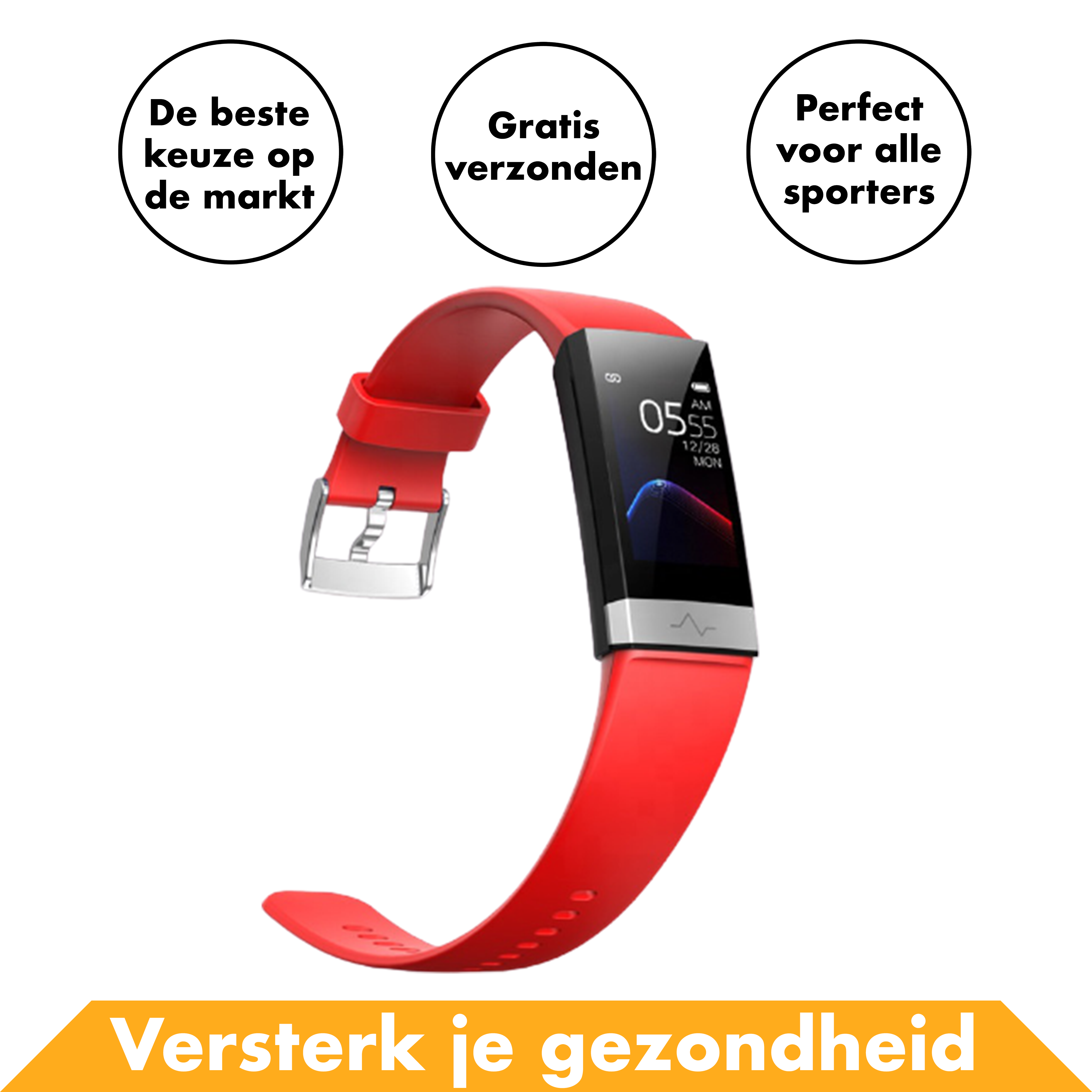 SmartWatch V19 - Rood