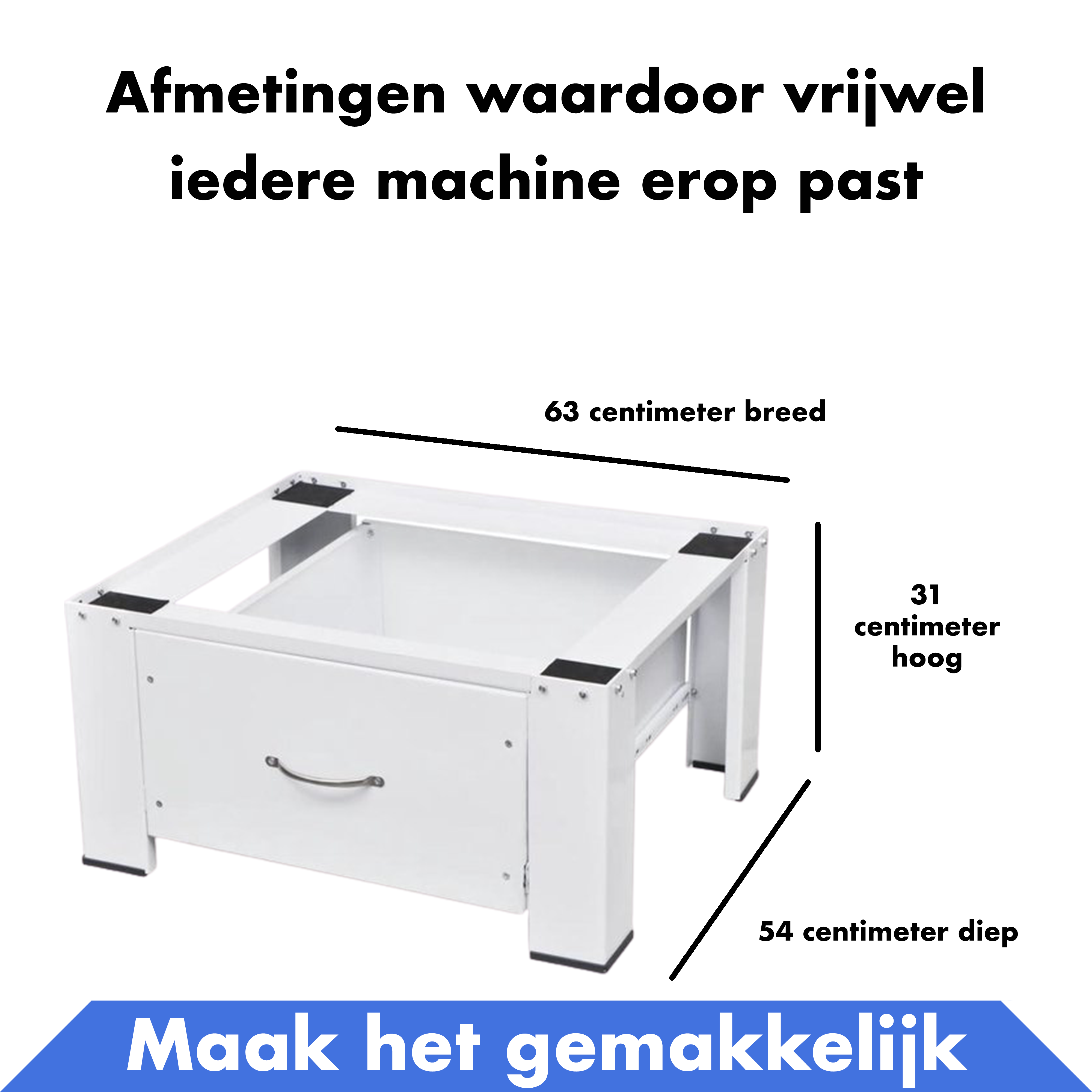 Wasmachine Verhoger - Met Lade