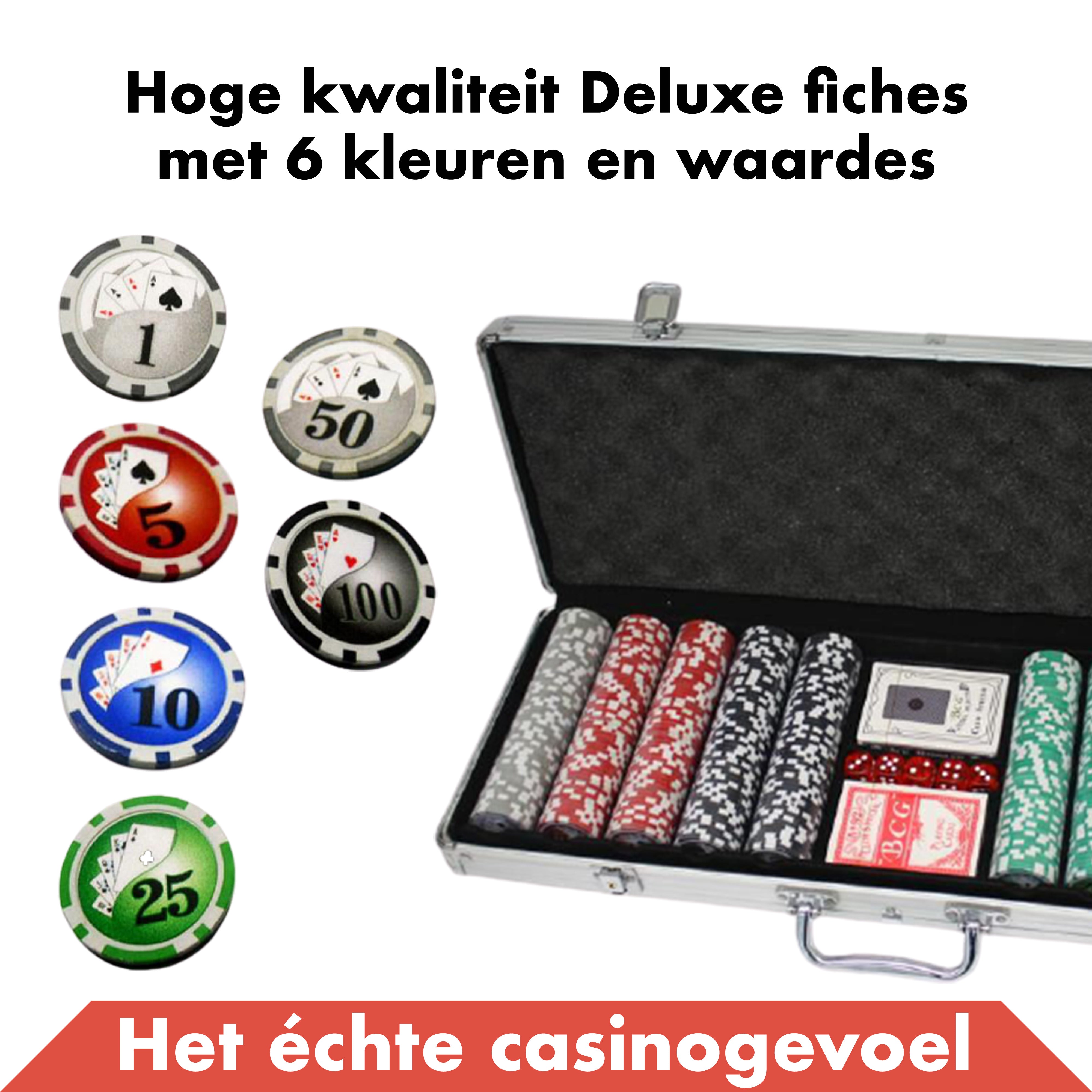 Pokerst 500 fiches met kaartschudmachine