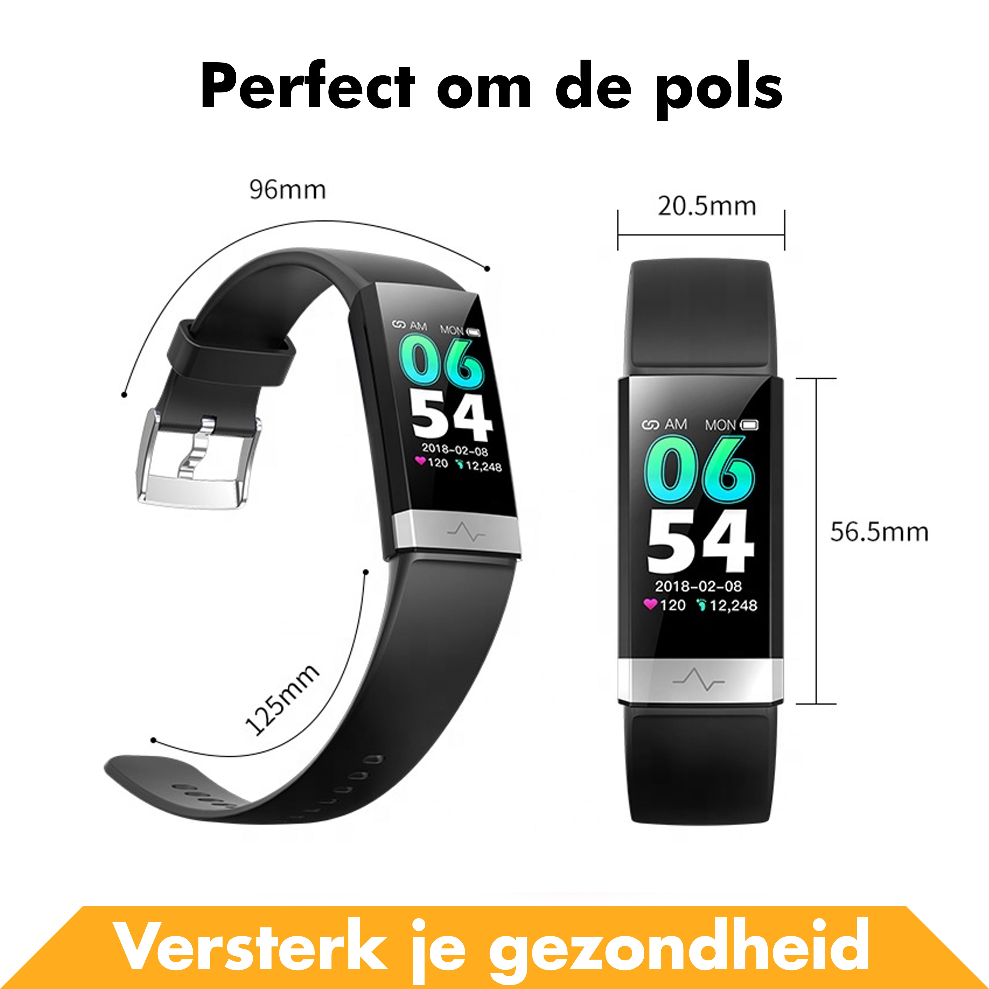 SmartWatch V19 - Zwart